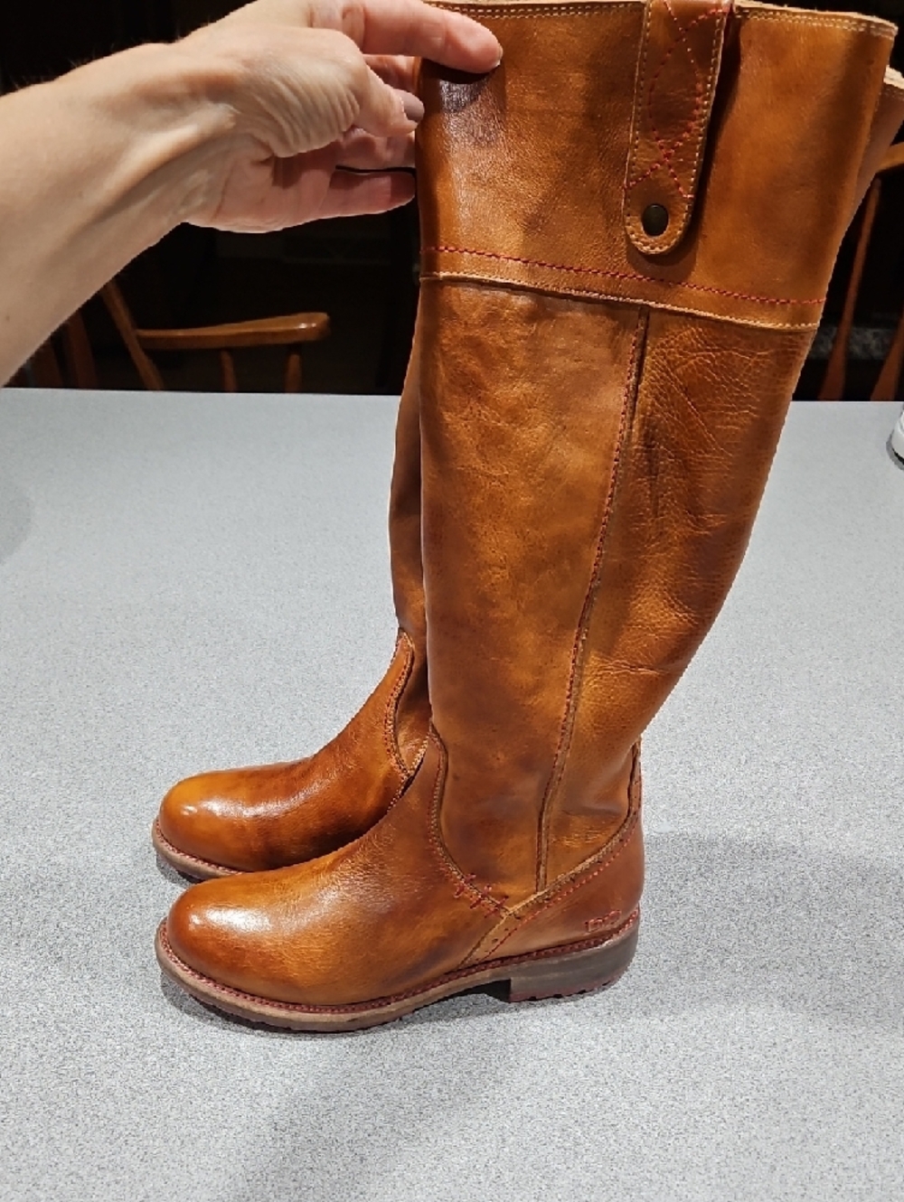 😍GORGEOUS Bed Stu Tan Leather Knee-High Riding Boots - Picture 7 of 12